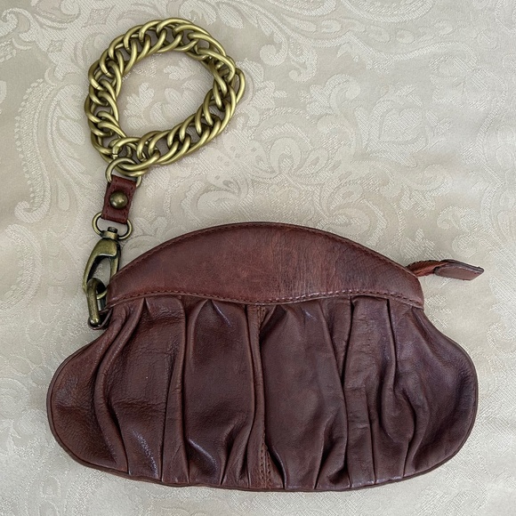 Linea Pelle Gillian Clutch/Wristlet, Dark Brown Leather - Picture 1 of 9